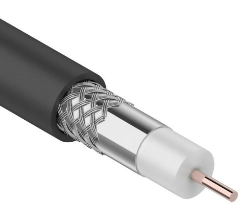 01-2204 ∙ Кабель коаксиальный RG-6U, 75 Ом, CCS/Al/Al, 64%, 305м, Outdoor, черный, Rexant