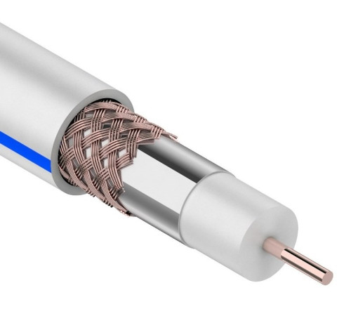 01-2471 ∙ Кабель коаксиальный DG 113, Cu/Al/Cu, 75%, 75 Ом, 100м, Indoor, белый, Rexant