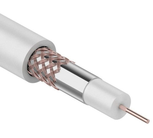 01-2651 ∙ Кабель коаксиальный RG-59U+Cu, 75 Ом, Cu/Al/Cu, 64%, 305м, Indoor, белый, Rexant