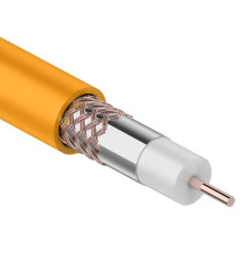 01-2654 ∙ Кабель коаксиальный RG-6U+Cu нг(А)-HF, Cu/Al/Cu, 64%, 75 Ом, 100м, Indoor, оранжевый, Rexant