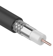 01-2205-1 ∙ Кабель коаксиальный RG-6U, 75 Ом, CCS/Al/Al, 48%, 100м, Outdoor, черный, PROconnect