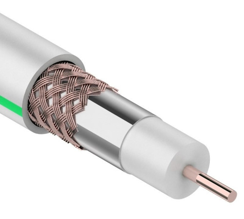 01-2431-6 ∙ Кабель коаксиальный SAT 703 B, Cu/Al/Cu, 64%, 75 Ом, 100м, Indoor, белый, PROconnect