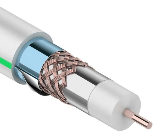 01-2241 ∙ Кабель коаксиальный RG-6U+Cu, 75 Ом, Cu/Al/Cu/Al, 90%, две фольги, 100м, Indoor, белый, Rexant