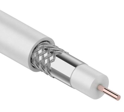 01-2251 ∙ Кабель коаксиальный RG-6U, 75 Ом, CCS/Al/Al, 32%, 75 Ом, 100м, Indoor, белый, PROconnect Light