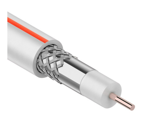 01-2401-2-50 ∙ Кабель коаксиальный SAT 50M, 75 Ом, CCS/Al/Al, 75%, 50м , Indoor, белый, PROconnect