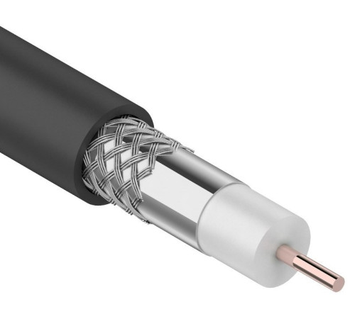 01-2202 ∙ Кабель коаксиальный RG-6U, 75 Ом, CCS/Al/Al, 64%, 100м, черный Outdoor, Rexant