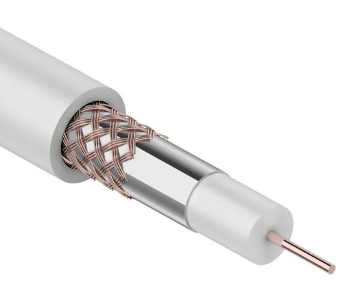 01-2641 ∙ Кабель коаксиальный RG-59U+Cu, 75 Ом, Cu/Al/Cu, 64%, 100м, Indoor, белый, Rexant
