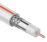 01-2401-2 ∙ Кабель коаксиальный SAT 50 M, CCS/Al/Al, 75%, 75 Ом, 100м, Indoor, белый, PROconnect