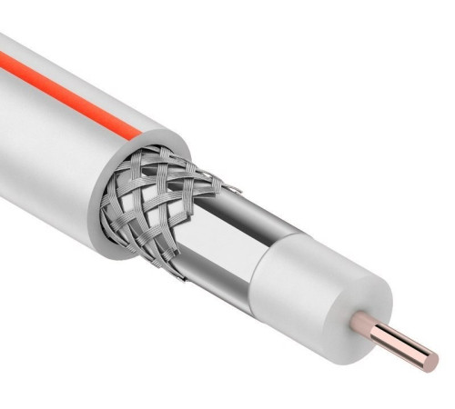01-2401-2 ∙ Кабель коаксиальный SAT 50 M, CCS/Al/Al, 75%, 75 Ом, 100м, Indoor, белый, PROconnect