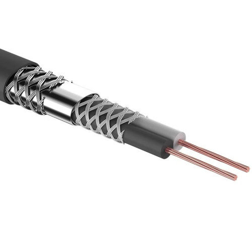 01-6029 ∙ Кабель микрофонный 2х0,25м м², ø 6,8 мм, черный, 100м, Rexant