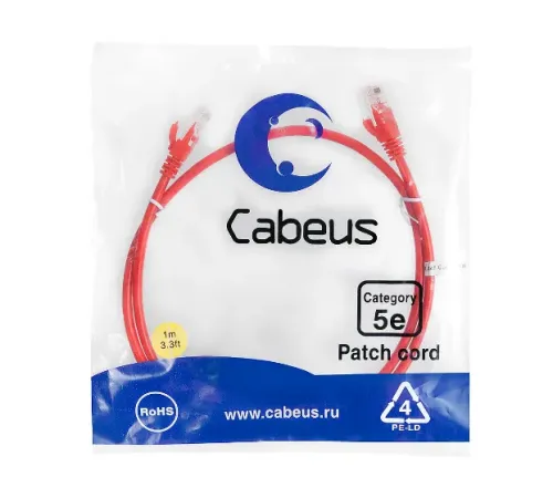 PC-UTP-RJ45-CAT.5E-1M-RD Cabeus