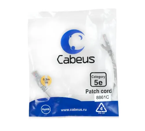 PC-UTP-RJ45-CAT.5E-0.3M-LSZH Cabeus