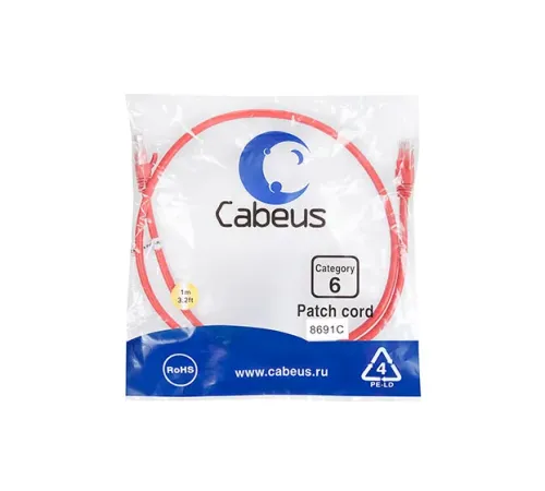 PC-UTP-RJ45-CAT.6-1M-RD Cabeus