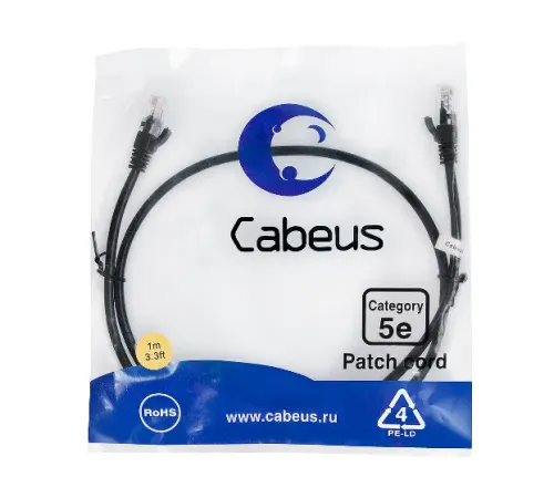 PC-UTP-RJ45-CAT.5E-1M-BK-LSZH Cabeus