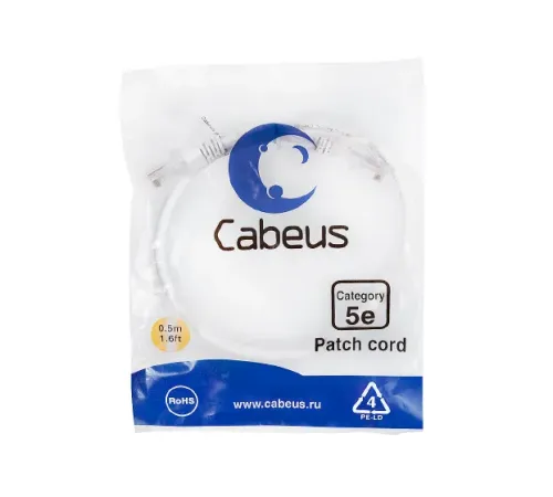 PC-UTP-RJ45-CAT.5E-0.5M-WH-LSZH Cabeus