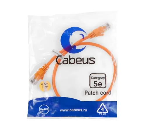 PC-UTP-RJ45-CAT.5E-0.5M-OR-LSZH Cabeus