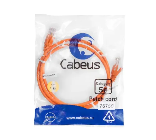 PC-UTP-RJ45-CAT.5E-1M-OR Cabeus