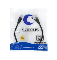 PC-UTP-RJ45-CAT.5E-0.3M-BK Cabeus
