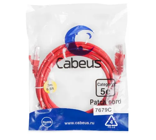 PC-UTP-RJ45-CAT.5E-2M-RD Cabeus