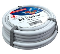 Rexant 01-8030-20 ∙ Провод соединительный ПВС 2x0,75 мм², белый, длина 20 метров, ГОСТ 7399-97 REXANT