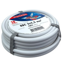 Rexant 01-8048-10 ∙ Провод соединительный ПВС 3x2,5 мм², длина 10 метров, ГОСТ 7399-97 REXANT