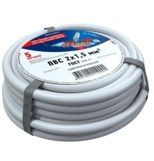 Rexant 01-8035-5 ∙ Провод соединительный ПВС 2x1,5 мм², белый, длина 5 метров, ГОСТ 7399-97 REXANT