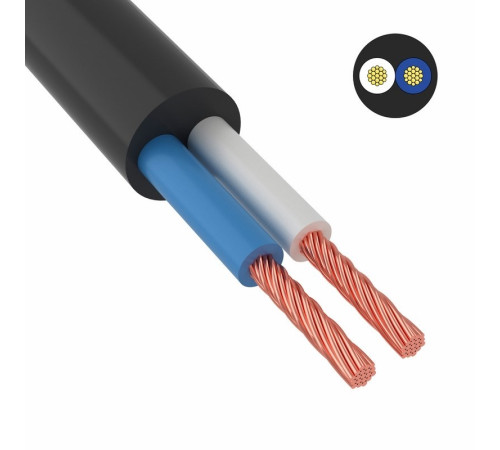 Провод ПВС 2х0,75 мм² черный ГОСТ ВКЗ 200м