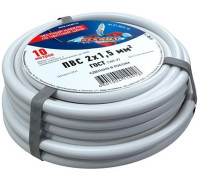 Rexant 01-8035-10 ∙ Провод соединительный ПВС 2x1,5 мм², белый, длина 10 метров, ГОСТ 7399-97 REXANT