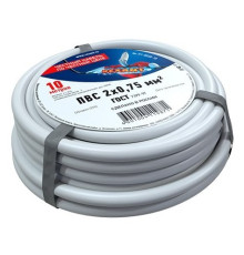 Rexant 01-8030-10 ∙ Провод соединительный ПВС 2x0,75 мм², белый, длина 10 метров, ГОСТ 7399-97 REXANT