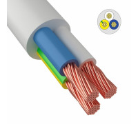 Провод ПВС 3x4,0 мм² белый ГОСТ ВКЗ 100м