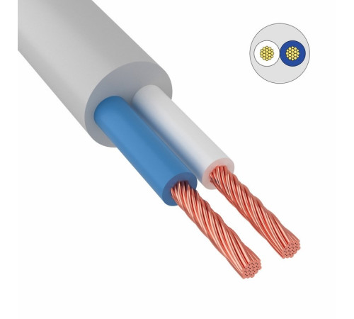 Провод ПВС 2x2,5 мм² белый ГОСТ ВКЗ 100м
