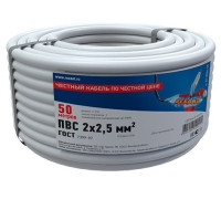 Rexant 01-8036-50 ∙ Провод соединительный ПВС 2x2,5 мм², длина 50 метров, ГОСТ 7399-97 REXANT