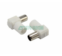 Rexant 05-2061 ∙ Разъем штекер TV REXANT без пайки белый угловой ∙ кратно 100 шт