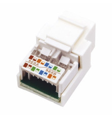 03-1011 ∙ Модуль Keystone Jack RJ-45(8P8C), UTP неэкранированный, кат 5e, тип 180 градусов, белый Rexant ∙ кратно 10 шт