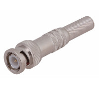 05-3075 ∙ Разъем штекер BNC под пайку с пружиной металл (универсальный) Rexant ∙ кратно 50 шт