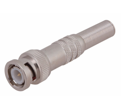 05-3075 ∙ Разъем штекер BNC под пайку с пружиной металл (универсальный) Rexant ∙ кратно 50 шт