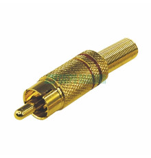 14-0405-1 ∙ Разъем штекер RCA металл пайка ZN чёрный/красный GOLD PROconnect ∙ кратно 100 шт