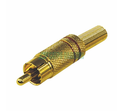 14-0405-1 ∙ Разъем штекер RCA металл пайка ZN чёрный/красный GOLD PROconnect ∙ кратно 100 шт