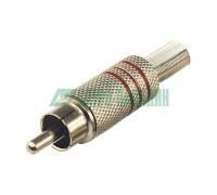 14-0410-4 ∙ Разъем штекер RCA металл под винт ZN черный/красный PROconnect ∙ кратно 100 шт