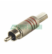 14-0410-4 ∙ Разъем штекер RCA металл под винт ZN черный/красный PROconnect ∙ кратно 100 шт