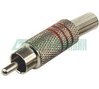 Rexant 14-0410 ∙ Разъем штекер RCA металл под винт черный/красный REXANT ∙ кратно 100 шт