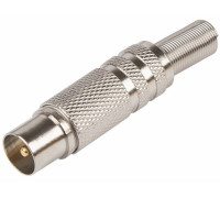 05-2011-4 ∙ Разъем TV штекер никелированный c пружиной PROconnect ∙ кратно 100 шт