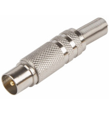 05-2011-4 ∙ Разъем TV штекер никелированный c пружиной PROconnect ∙ кратно 100 шт