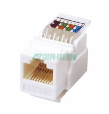 03-1012 ∙ Модуль Keystone Jack RJ-45(8P8C), UTP неэкранированный, категория 5e, тип 180 градусов,самозажимной, белый Rexant ∙