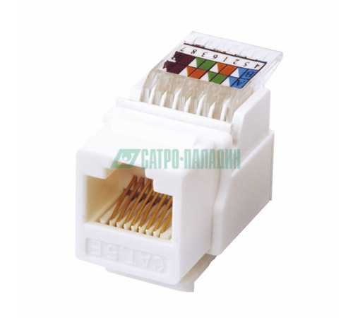 03-1012 ∙ Модуль Keystone Jack RJ-45(8P8C), UTP неэкранированный, категория 5e, тип 180 градусов,самозажимной, белый Rexant ∙