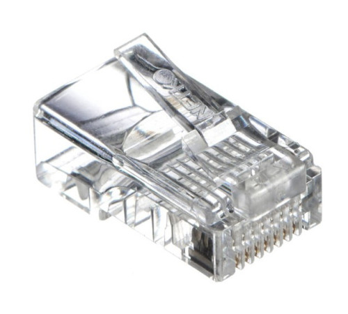 54141 ∙ Коннектор RJ-45 (8p8c) cat.5е универсальный, для одно- и многожильного кабеля, Netko СКС (нож с 3-мя зубцами)