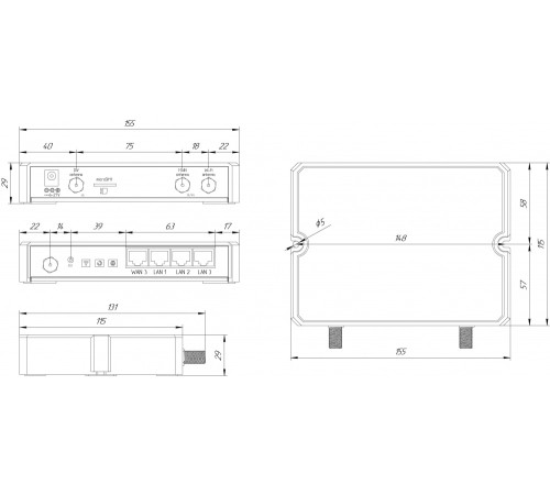 Роутер Kroks Rt-Cse m4 со встроенным 4G модемом LTE cat. 4, до 150 Мбит/с; Разъём - SMA(female)