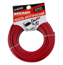 01-6108-3-10 ∙ Кабель акустический 2х2,50м м², красно-черный, мини-бухта 10 м, Rexant