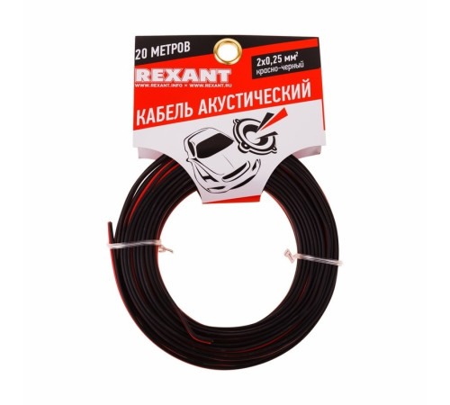 01-6101-3-20 ∙ Кабель акустический 2х0,25м м², красно-черный, мини-бухта 20 м, Rexant