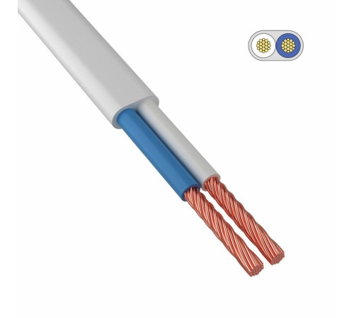 Провод ШВВП 2х0,75 мм² белый ГОСТок 100м